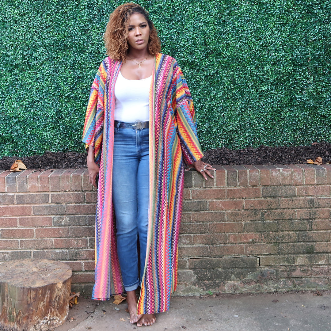 PRIMARY (KNITTED) | Kimono Cardigan (Open Front) | Floor Length