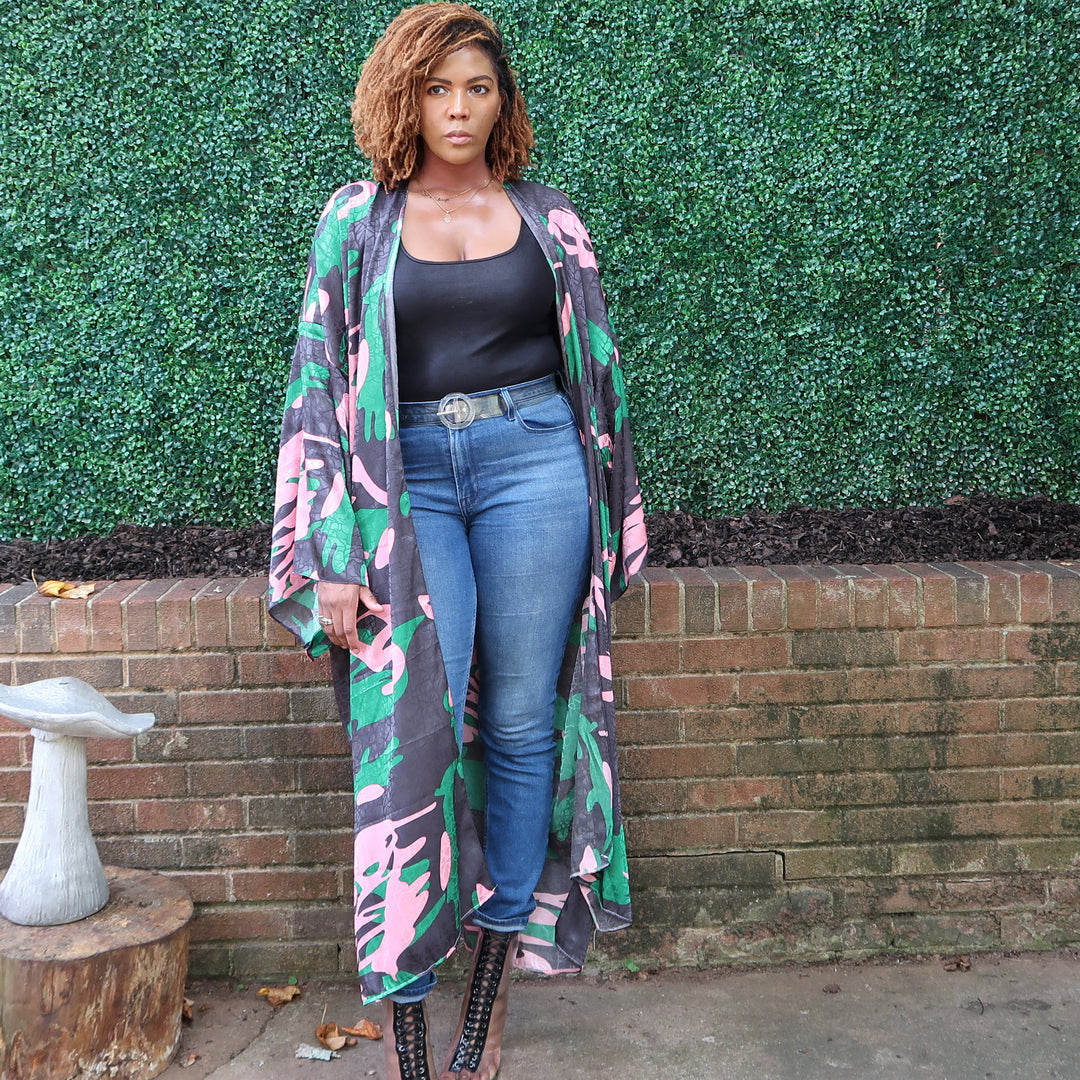 POISON IVY | Luxury Japanese Kimono Robe (Open Front) | Long