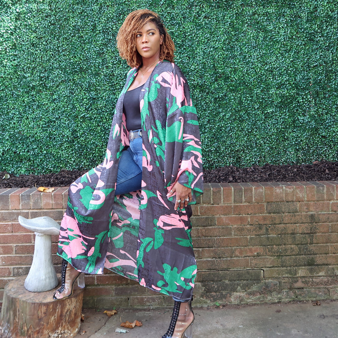 POISON IVY | Luxury Japanese Kimono Robe (Open Front)