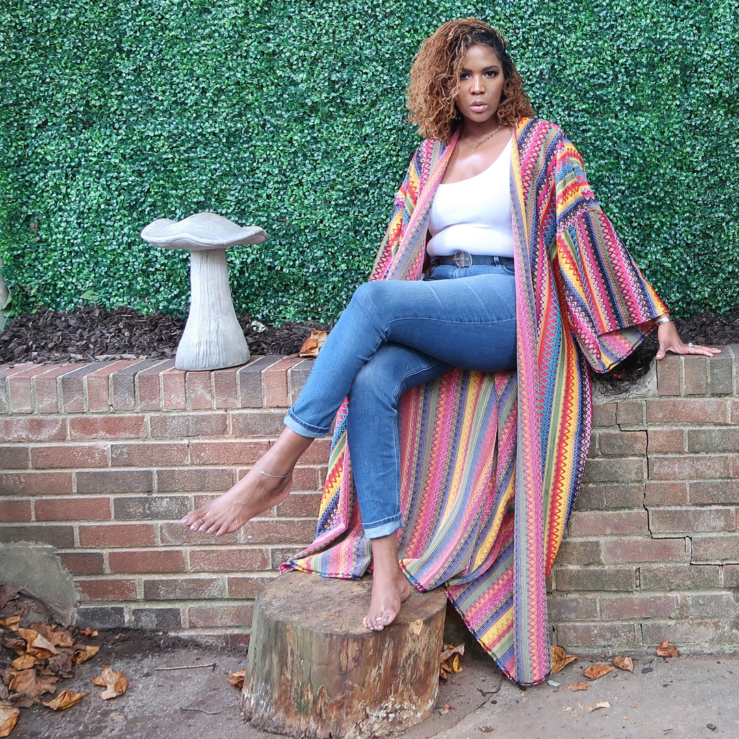 PRIMARY (KNITTED) | Kimono Cardigan (Open Front) | Floor Length