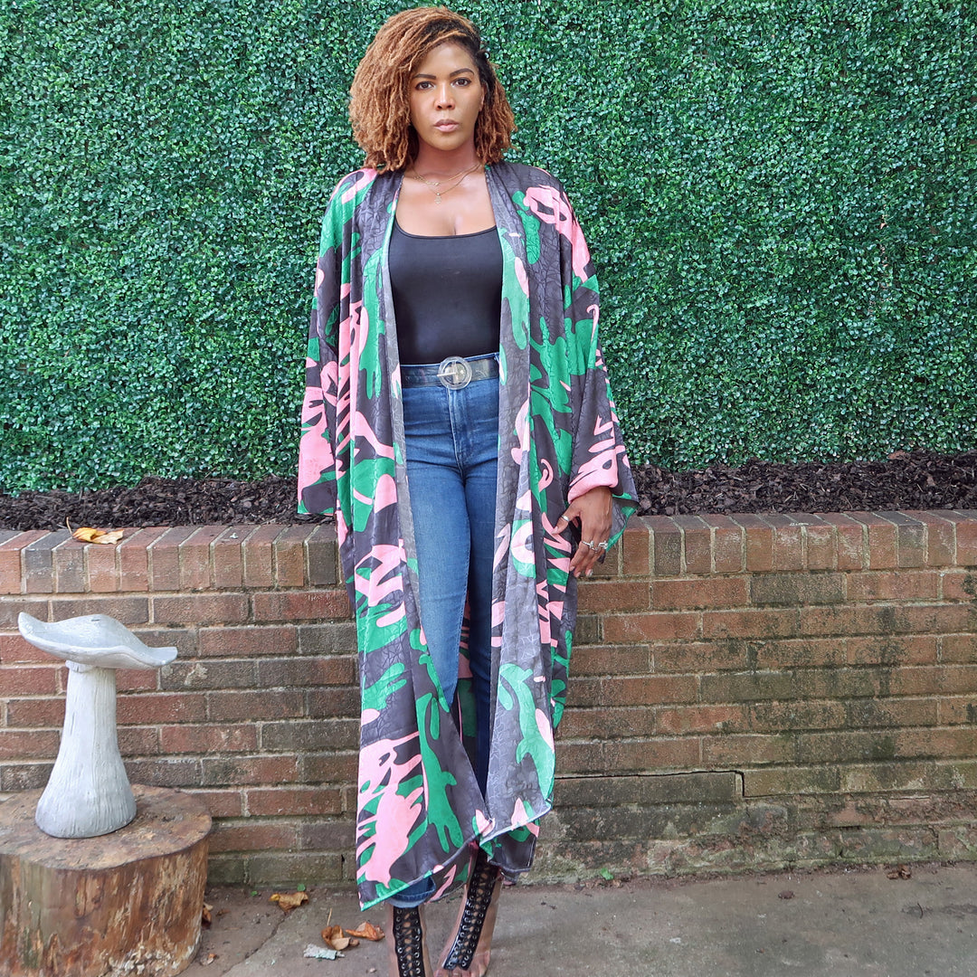 POISON IVY | Luxury Japanese Kimono Robe (Open Front) | Long
