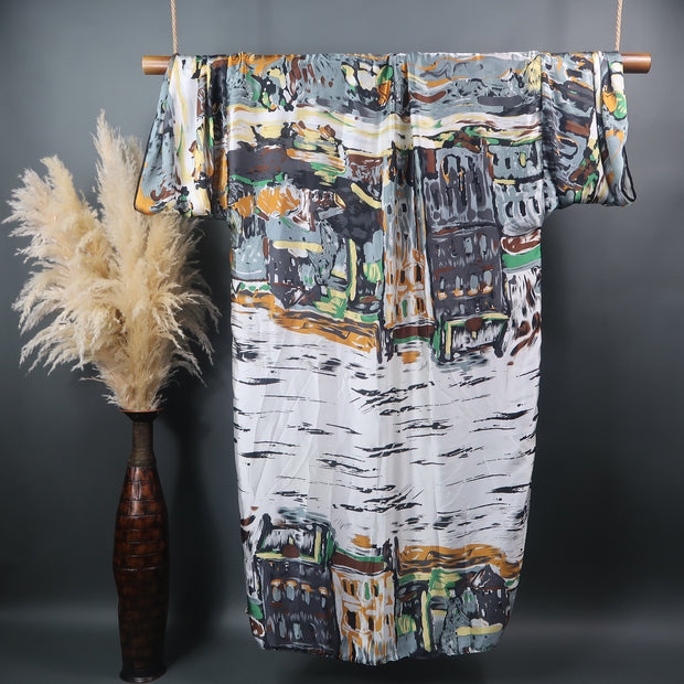 Concrete Jungle | Kimono Duster (Open Front) | Floor Length Long Robe